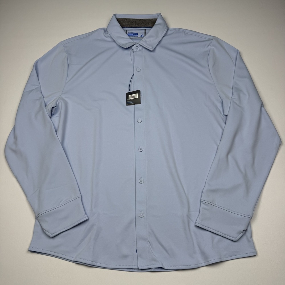 Twillory Shirt Mens XL Blue Athleisure Jersey Long Sleeve Button Up Athlounger
